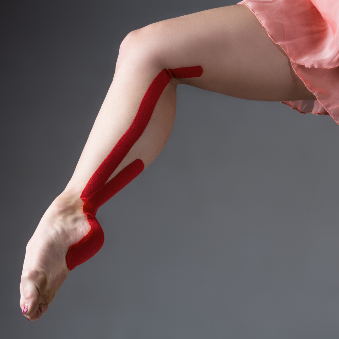Dancer leg with injury prevention tape